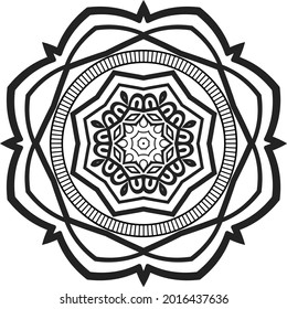 Mandala de gradiente redondo sobre fondo blanco aislado. Patrón circular en forma de mandala para Henna, Mehndi, tatuaje, decoración. Ornamento decorativo de estilo étnico oriental