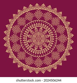 Round gradient mandala on white isolated background. Circular pattern in form of mandala for Henna, Mehndi, tattoo, decoration. Decorative ornament in ethnic oriental style
