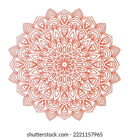 round gradient mandala on white isolated background. mandala with floral pattern