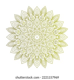 round gradient mandala on white isolated background. mandala with floral pattern