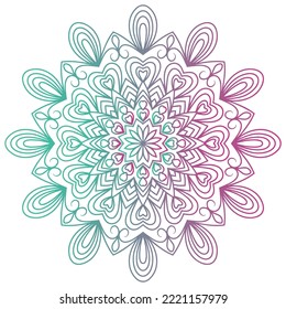 round gradient mandala on white isolated background. mandala with floral pattern
