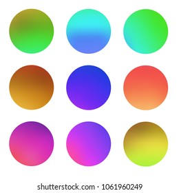 Round gradient set, colorful circle backgrounds. fluid covers for calendar, brochure, invitation, cards. 