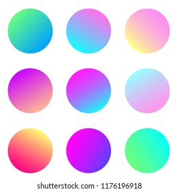 Round gradient set with modern abstract backgrounds. Colorful fluid covers for calendar, brochure, invitation, cards. Trendy soft color. 