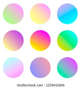 Round gradient set with modern abstract backgrounds.