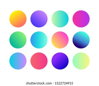 Round gradient set with modern abstract backgrounds