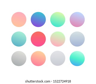 Round gradient set with modern abstract backgrounds