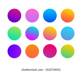 Round gradient set with modern abstract backgrounds