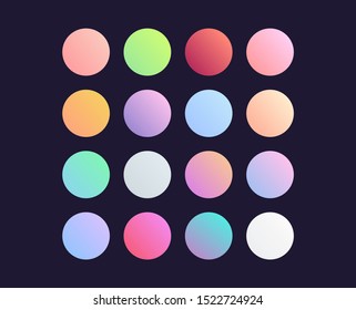 Round gradient set with modern abstract backgrounds