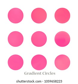 Round gradient set of vibrant colorful fluid abstract blurs design elements. Gradient colorful covers for calendars, brochures, cards. Soft and smooth color. Round gradient for mobile apps, screens.