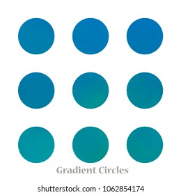 Round gradient set of vibrant colorful fluid abstract blurs design elements. Gradient colorful covers for calendars, brochures, cards. Soft and smooth color. Round gradient for mobile apps, screens.