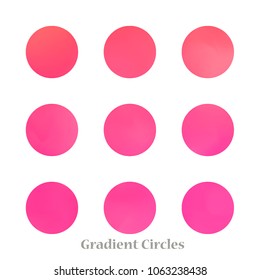Round gradient set of vibrant colorful fluid abstract blurs design elements. Gradient colorful covers for calendars, brochures, cards. Soft and smooth color. Round gradient for mobile apps, screens.