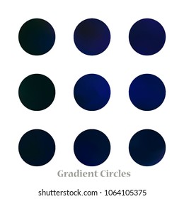 Round gradient set of vibrant colorful fluid abstract blurs design elements. Gradient colorful covers for calendars, brochures, cards. Soft and smooth color. Round gradient for mobile apps, screens.