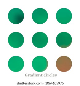 Round gradient set of vibrant colorful fluid abstract blurs design elements. Gradient colorful covers for calendars, brochures, cards. Soft and smooth color. Round gradient for mobile apps, screens.