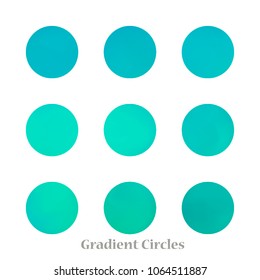 Round gradient set of vibrant colorful fluid abstract blurs design elements. Gradient colorful covers for calendars, brochures, cards. Soft and smooth color. Round gradient for mobile apps, screens.