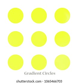 Round gradient set of vibrant colorful fluid abstract blurs design elements. Gradient colorful covers for calendars, brochures, cards. Soft and smooth color. Round gradient for mobile apps, screens.