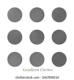 Round gradient set of vibrant colorful fluid abstract blurs design elements. Gradient colorful covers for calendars, brochures, cards. Soft and smooth color. Round gradient for mobile apps, screens.