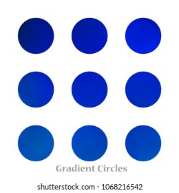 Round gradient set of vibrant colorful fluid abstract blurs design elements. Gradient colorful covers for calendars, brochures, cards. Soft and smooth color. Round gradient for mobile apps, screens.