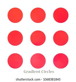 Round gradient set of vibrant colorful fluid abstract blurs design elements. Gradient colorful covers for calendars, brochures, cards. Soft and smooth color. Round gradient for mobile apps, screens.