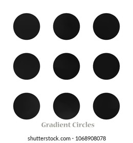 Round gradient set of vibrant colorful fluid abstract blurs design elements. Gradient colorful covers for calendars, brochures, cards. Soft and smooth color. Round gradient for mobile apps, screens.