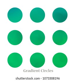 Round gradient set of vibrant colorful fluid abstract blurs design elements. Gradient colorful covers for calendars, brochures, cards. Soft and smooth color. Round gradient for mobile apps, screens.