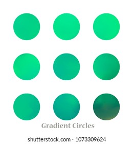 Round gradient set of vibrant colorful fluid abstract blurs design elements. Gradient colorful covers for calendars, brochures, cards. Soft and smooth color. Round gradient for mobile apps, screens.