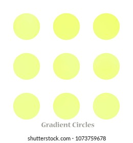Round gradient set of vibrant colorful fluid abstract blurs design elements. Gradient colorful covers for calendars, brochures, cards. Soft and smooth color. Round gradient for mobile apps, screens.