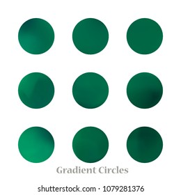 Round gradient set of vibrant colorful fluid abstract blurs design elements. Gradient colorful covers for calendars, brochures, cards. Soft and smooth color. Round gradient for mobile apps, screens.