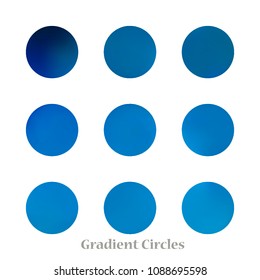Round gradient set of vibrant colorful fluid abstract blurs design elements. Gradient colorful covers for calendars, brochures, cards. Soft and smooth color. Round gradient for mobile apps, screens.