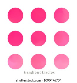 Round gradient set of vibrant colorful fluid abstract blurs design elements. Gradient colorful covers for calendars, brochures, cards. Soft and smooth color. Round gradient for mobile apps, screens.