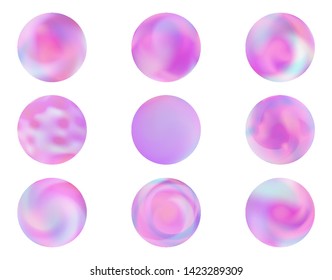 Round gradients kit with modern abstract backgrounds. Trendy soft color. Colorful fluid covers for calendar, brochure, invitation, cards. Template with round gradient set for screens and mobile app. 