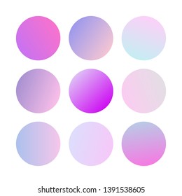 Round Gradients spheres. Set of nine trendy multicolored Gradients . Vector illustration