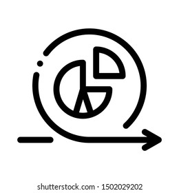 Round Graph In Center Agile Arrow Mark Vector Icon Thin Line. Contour Illustration