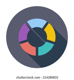 Round graph circular. Single flat color icon. Vector illustration.