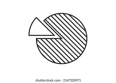 Round graphic fraction circle shape vector element. Geometric diagram division section icon. Chart divide wheel.