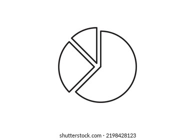 Round graphic fraction circle shape vector element. Geometric diagram division section icon. Chart divide wheel.