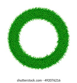 round grass on white