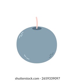 Round gray candle without flame on white background