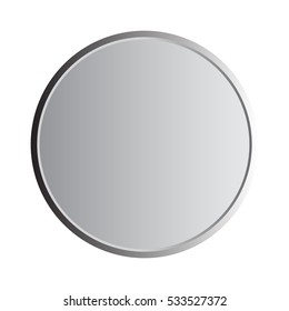 Round gray metallic illustration on white background