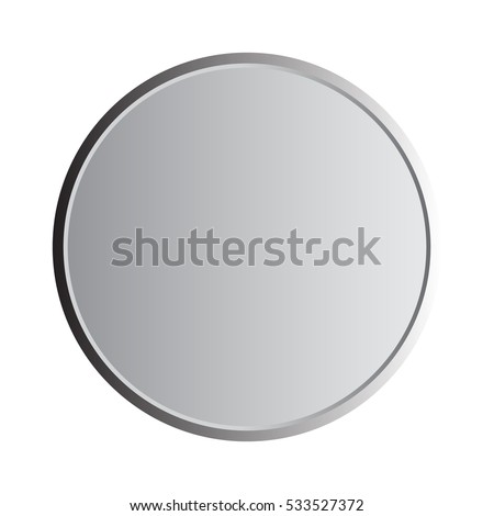 Round gray metallic illustration on white background