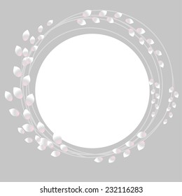 Round gray pussy-willow background