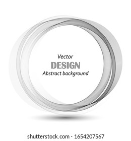 
Round gray wave, frame on an abstract background. Design element. Brochure Template