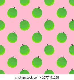 Round green cantaloup or sweet melon  are set as a seamless pattern on light pink background. This can be used for wallpaper, fabric, background, print, wrap paper, curtain, tile and et