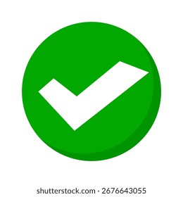 Caixa de seleção verde arredondada. Decisão ou seleção. Vetor.