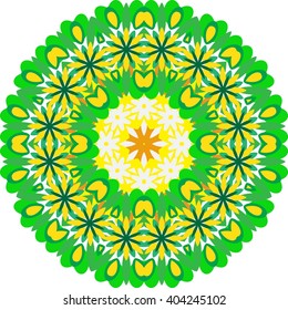 round green flower pattern