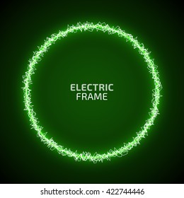 Round green frame of electric discharge