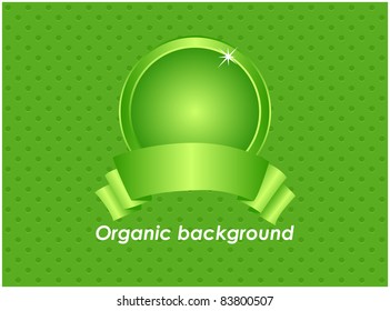 Round green frame with the tape located on an abstract background of dotted
