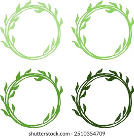 round green frames with leaves.