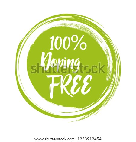 Round green label with text - Doping free. Vector illustration.