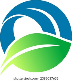 round green leaf technology logo
