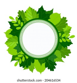 round green leaves frame
